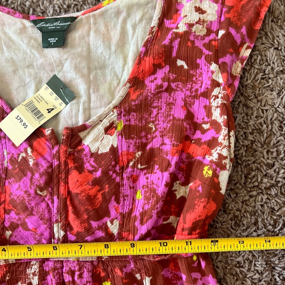 NWT Eddie Bauer Women's Floral Dress Sz 4 - Picture 10 of 14